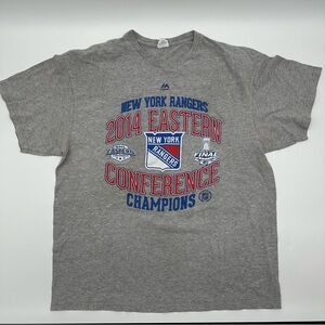 NHL 2014 Stanley‎ Cup Finals New York Rangers  Men's XL T-Shirt Gray Conference